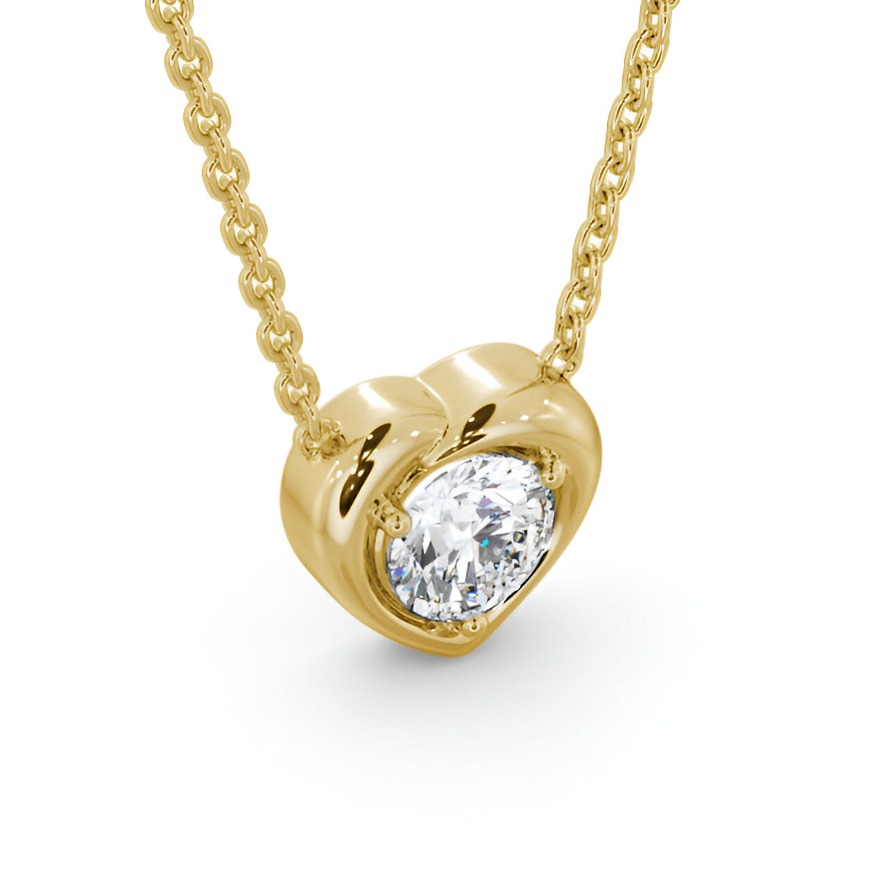 14kt Yellow Gold 0.50ctw Lab Grown Heart Style Solitaire Stud Diamond Pendant