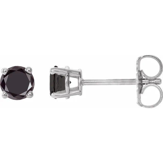 One Pair of 14kt White Gold Diamond Studs