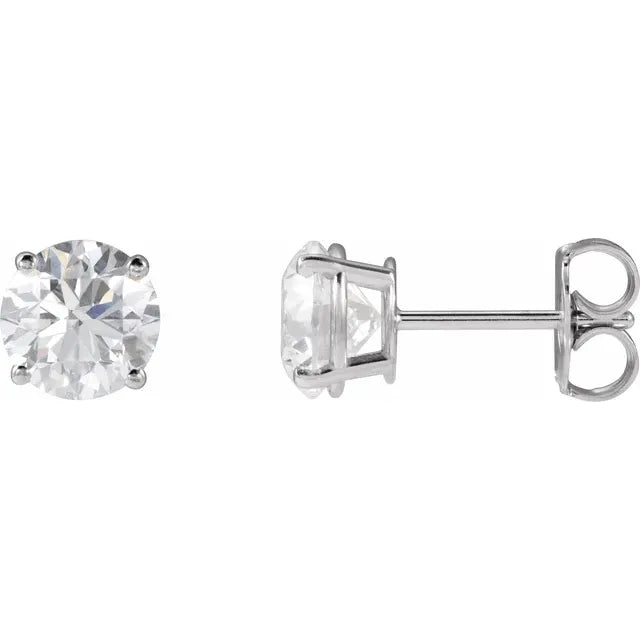 One Pair of 14kt White Gold Diamond Studs