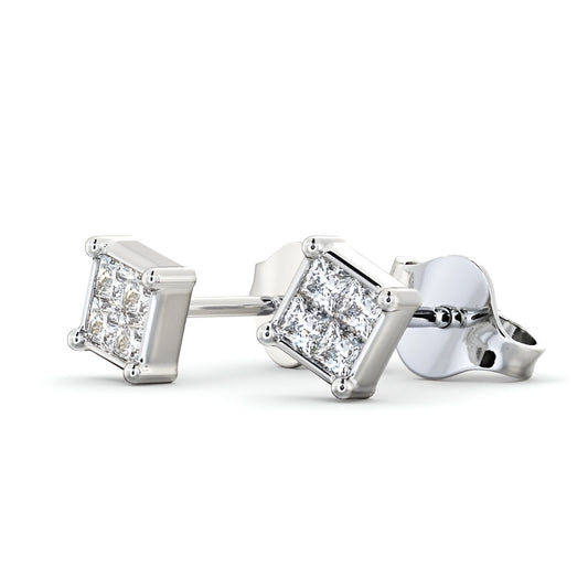 14kt White Gold 0.40ctw Lab Grown Princess Diamond Stud Earrings