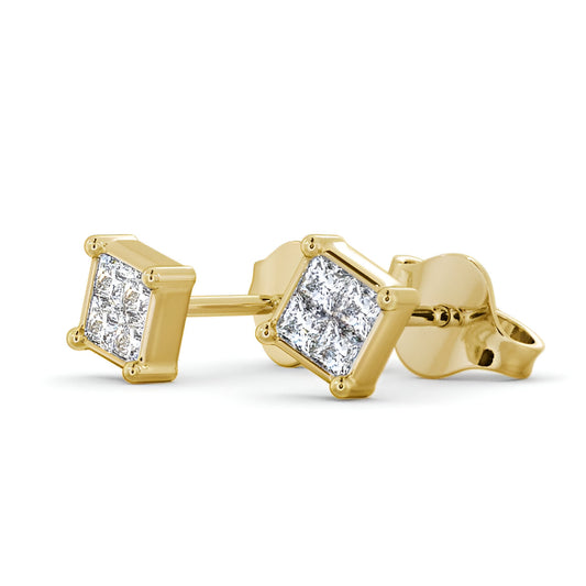 14kt Yellow Gold 0.40ctw Lab Grown Princess Diamond Stud Earrings