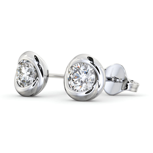 14kt White Gold 1.00ctw Lab Grown Round Diamond Bezel Stud Earrings