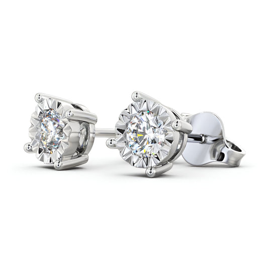 14kt White Gold 1.00ctw Lab Grown Round Diamond Bezel Stud Earrings