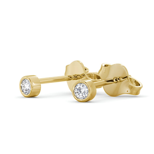14kt Yellow Gold 0.30ctw Lab Grown Round Diamond Bezel Stud Earrings