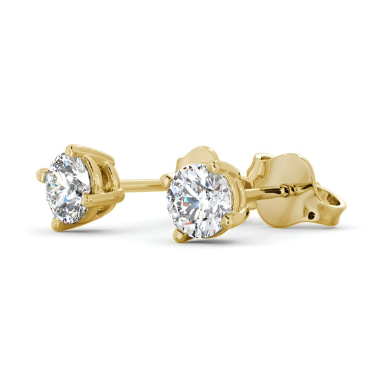 14kt Yellow Gold 1.00ctw Lab Grown Round Diamond Four Claw Stud Earrings