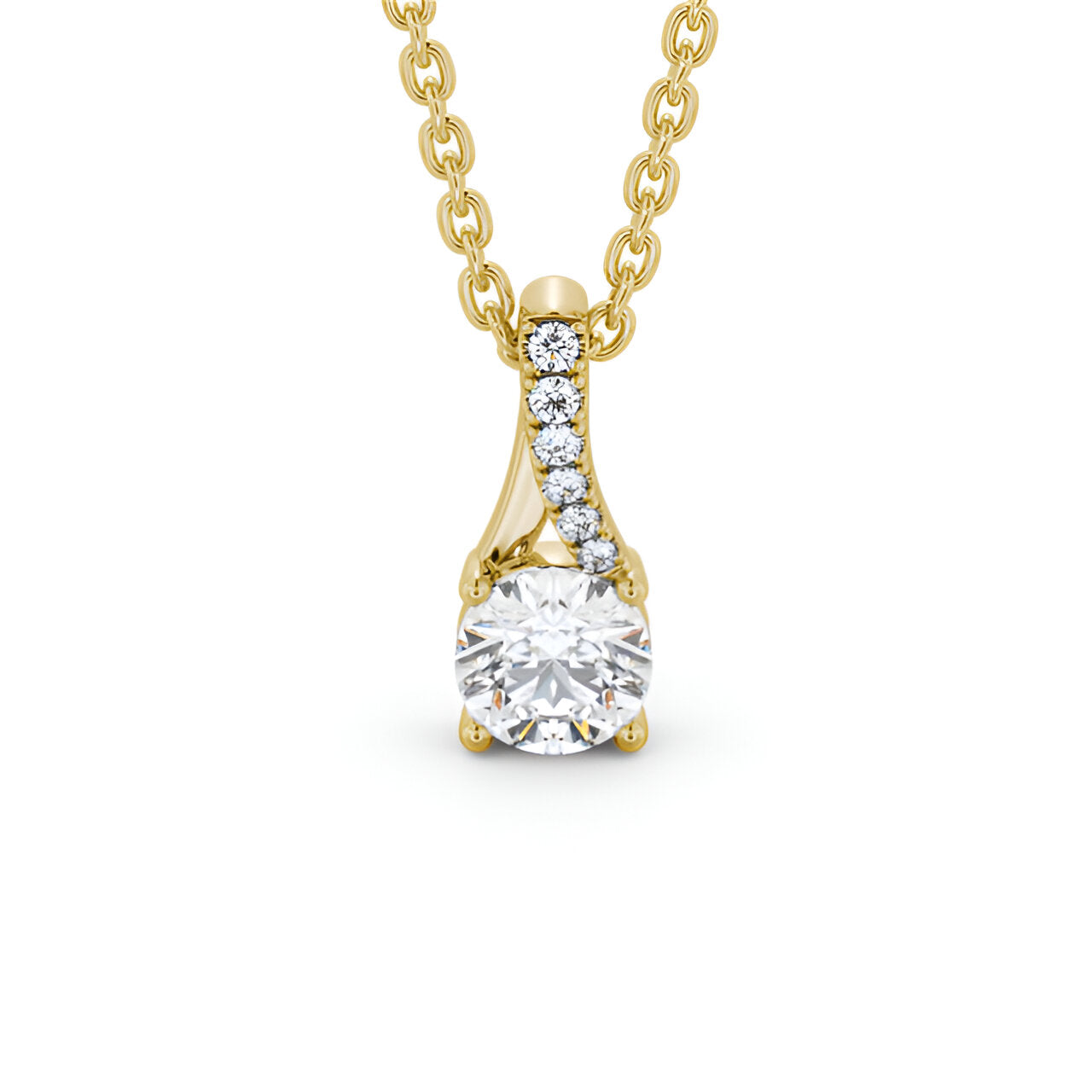 14kt Yellow Gold 0.50ctw Lab Grown Round Infinite-Inspired Diamond Pendant