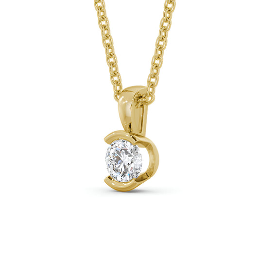 14kt Yellow Gold 0.50ctw Lab Grown Round Solitaire Stud Diamond Pendant